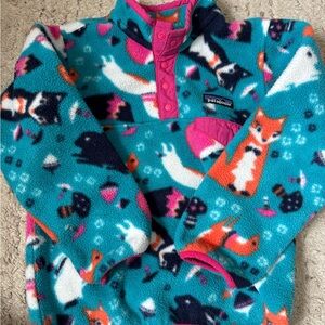 Patagonia Synchilla Kids' Fleece in Teal and Pink